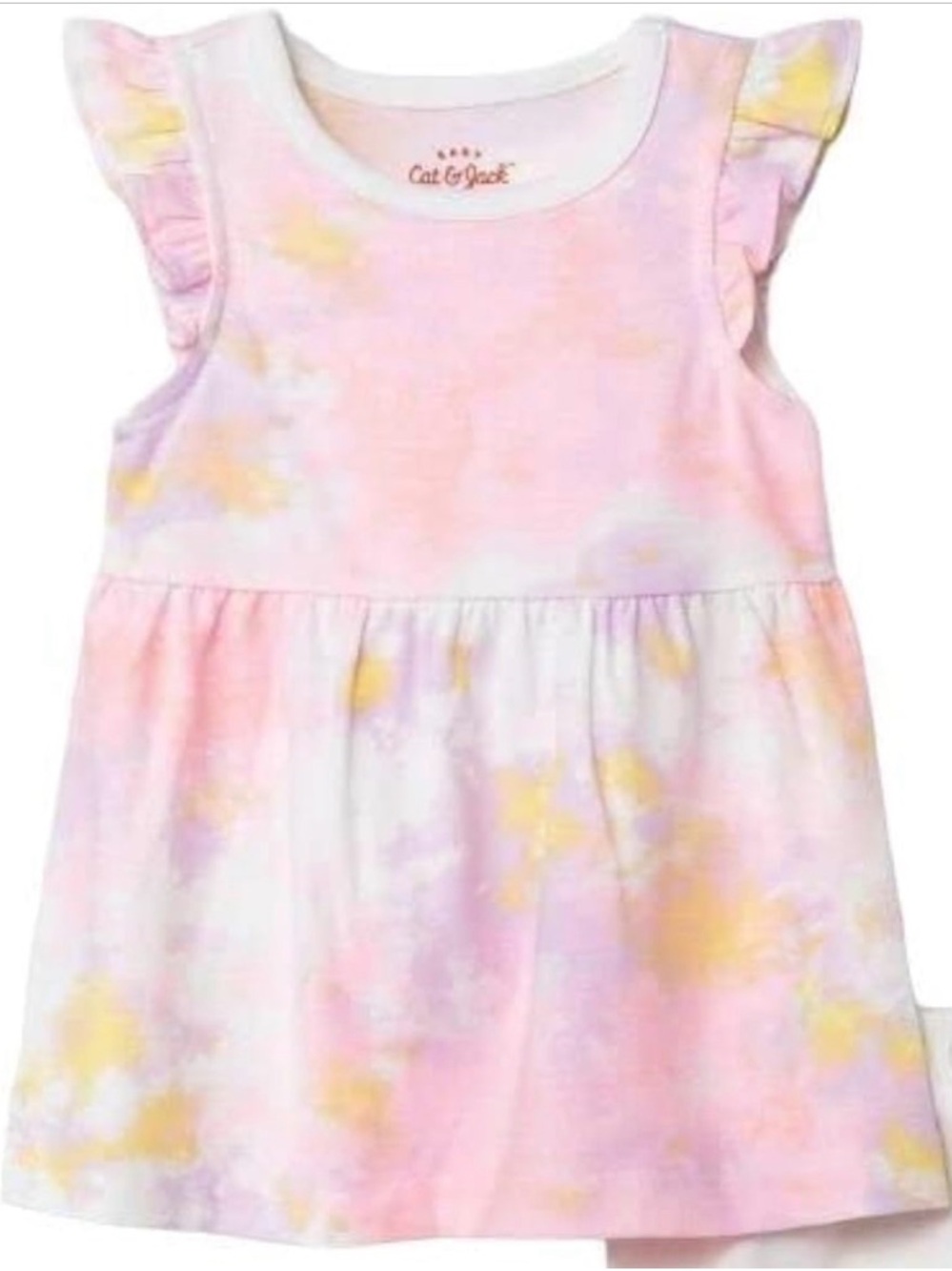 Cat & Jack Pastel Tie-Dye Ruffle Tank Dress — Pink, Lavender & Yellow
